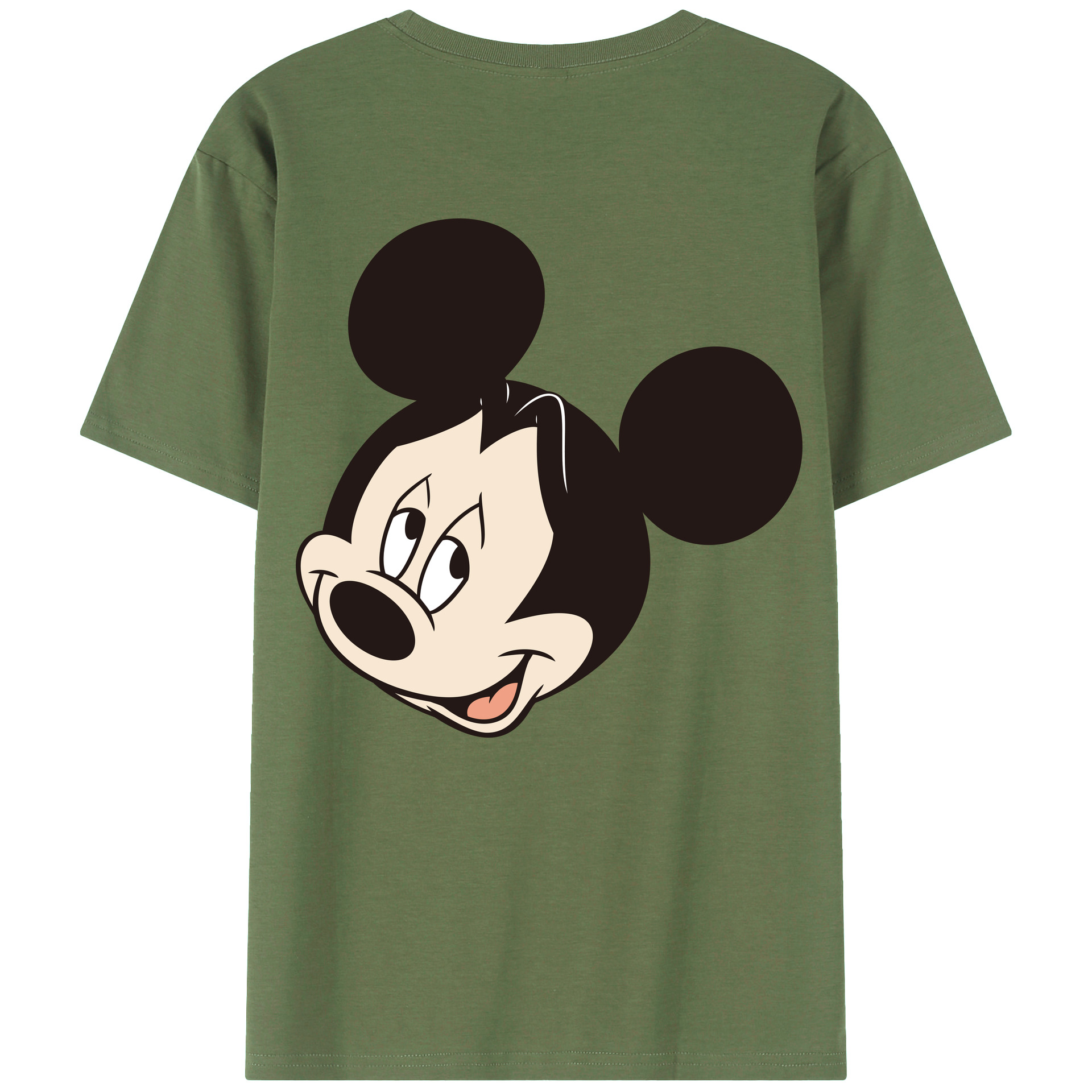 ミッキーマウス Mickey Mouse 綿100％ メンズ半袖Tシャツ（バックプリント） 通気性
